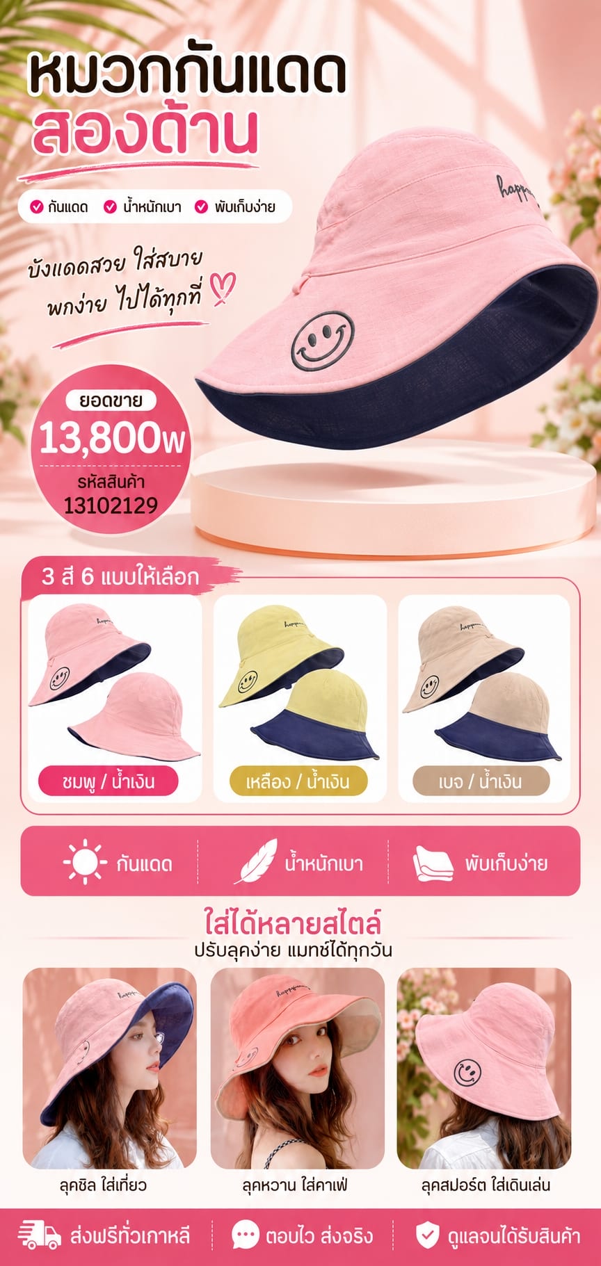 หมวกกันแดดกลับด้าน