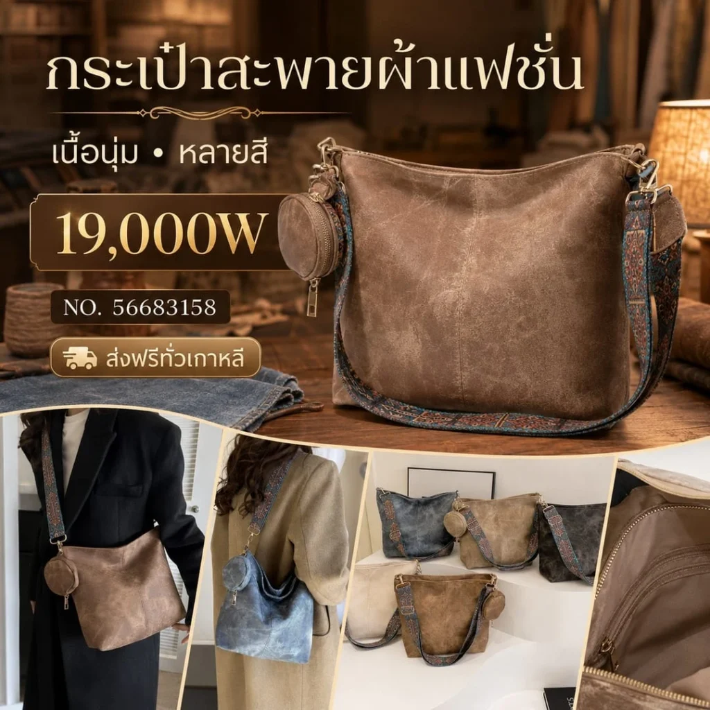 กระเป๋าสะพายผ้าแฟชั่น
