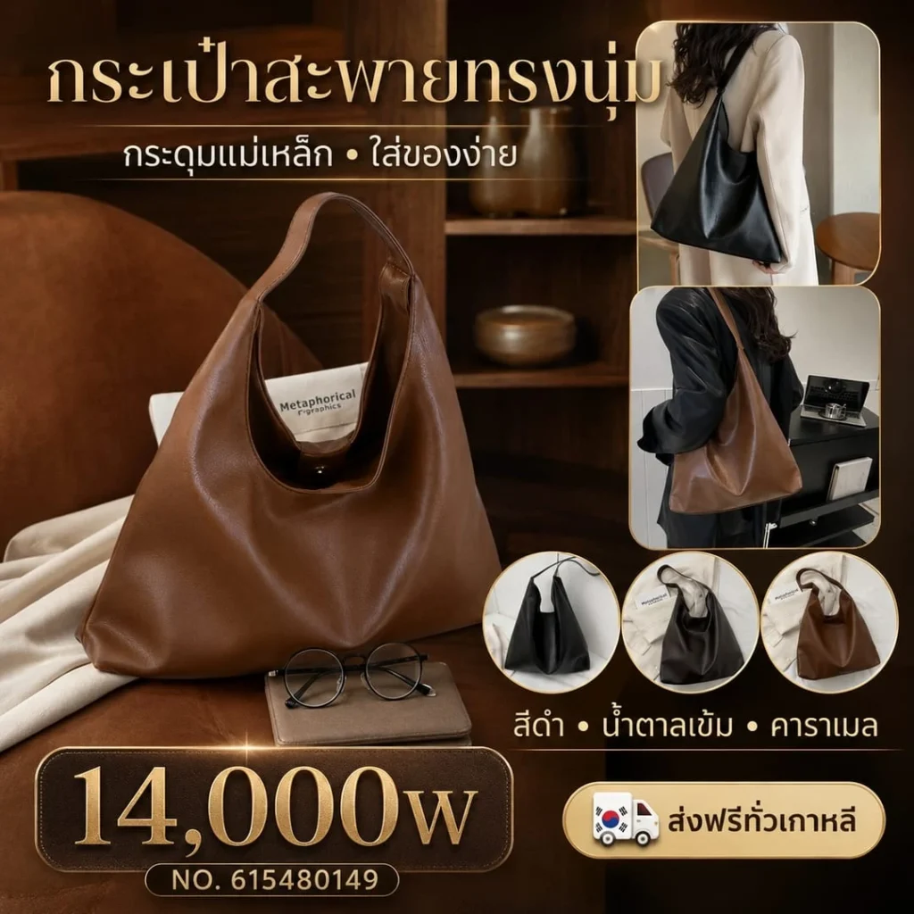 กระเป๋าสะพายทรงนิ่ม