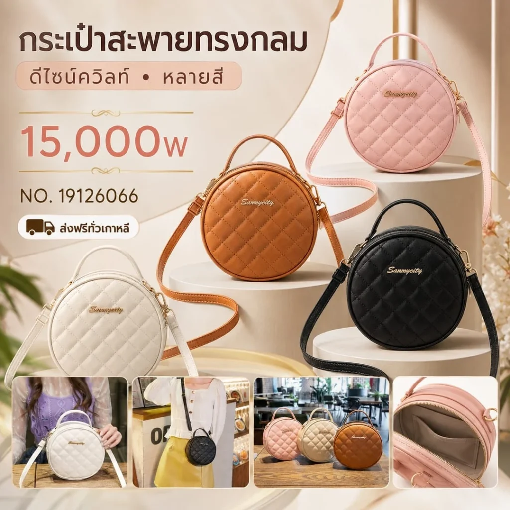 กระเป๋าสะพายทรงกลม