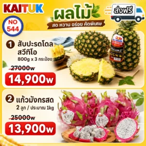 สับปะรดกระป๋องและแก้วมังกร