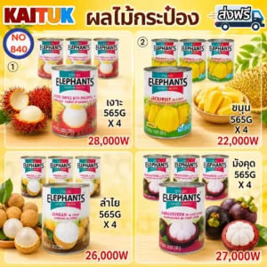 ผลไม้กระป๋อง Twin Elephants 4 แบบ