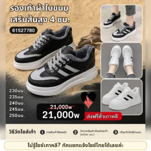 รองเท้าผ้าใบแคนวาสบุขน