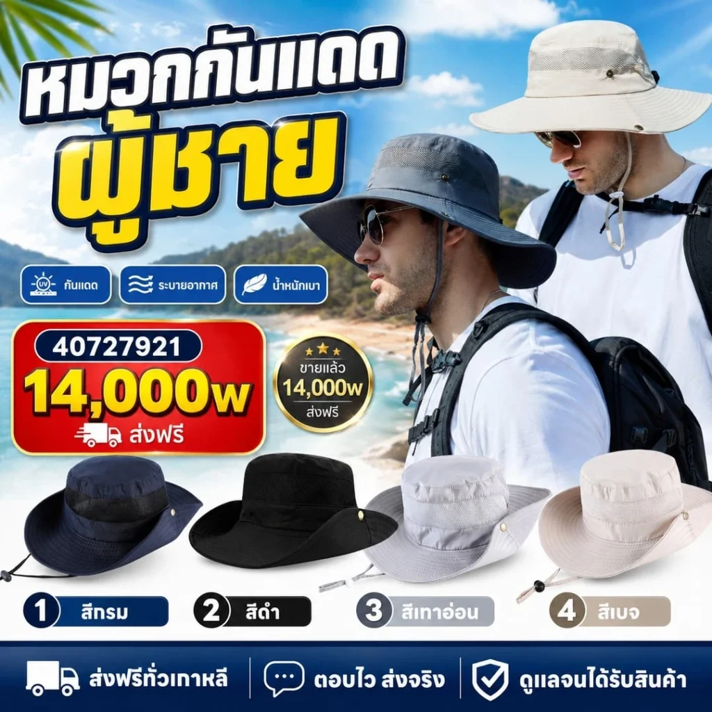 หมวกกันแดดผู้ชาย