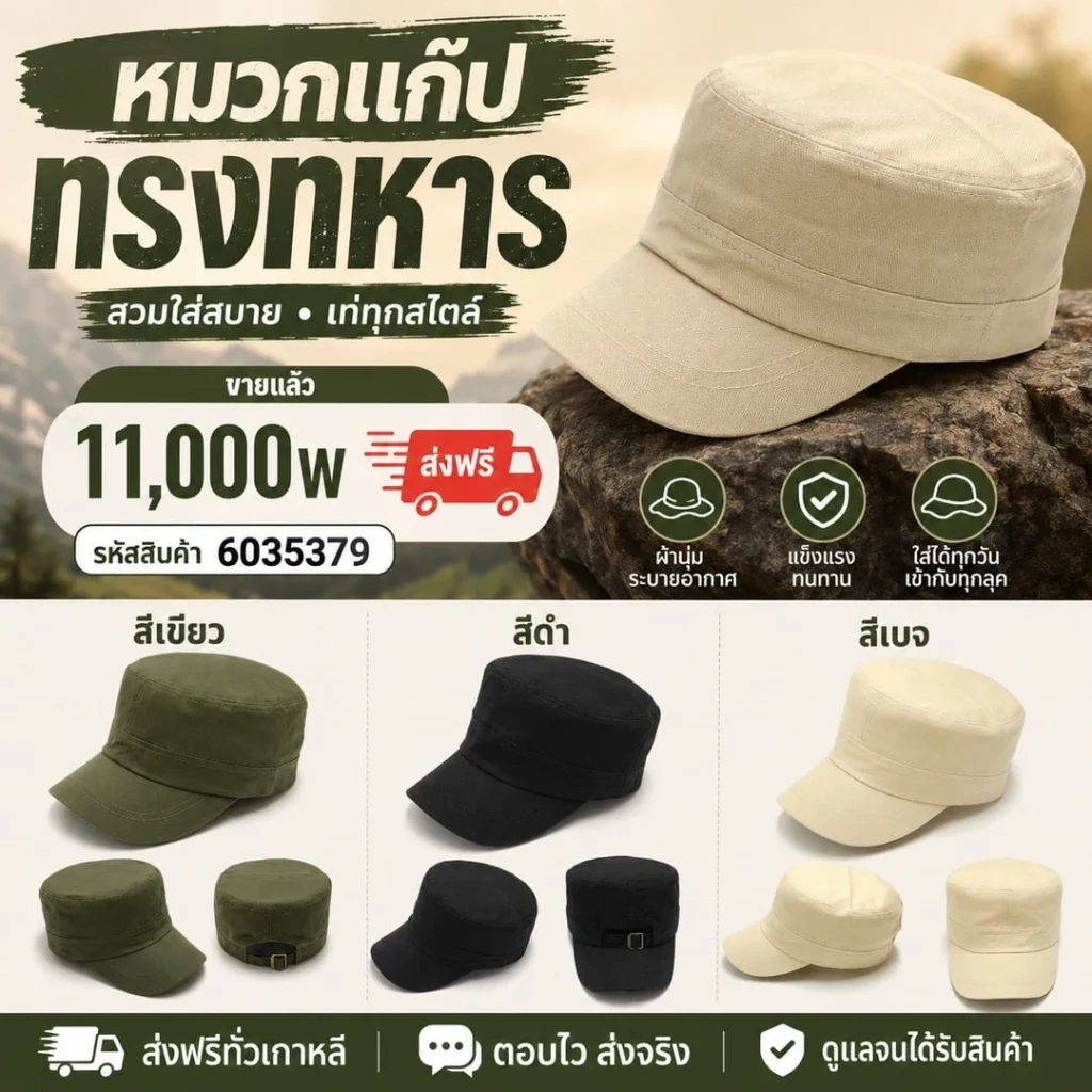 หมวกบักเก็ตสไตล์ทหาร